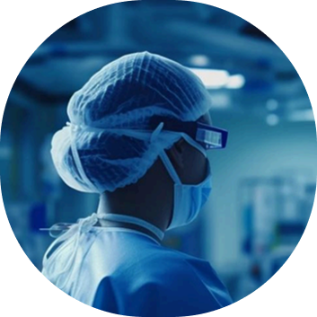 Medical Professional using AR Technology