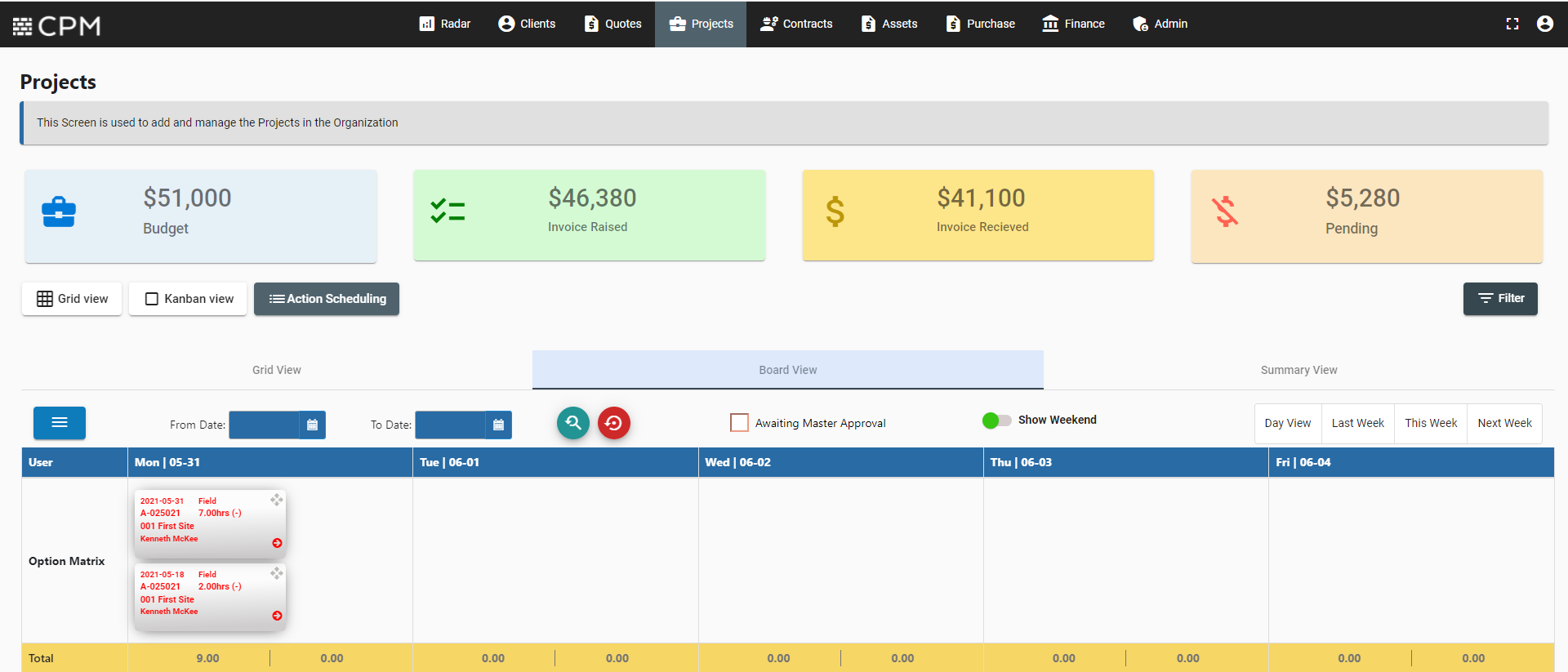 Custom project management software